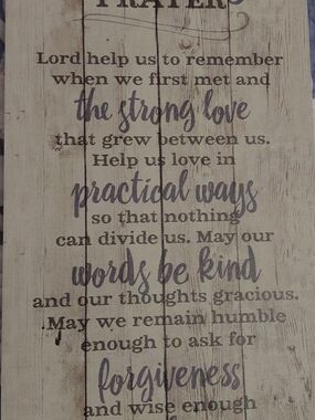 Rustic Prayer Wall Sign in Cream and Brown - Inspirational Home Wall Decor